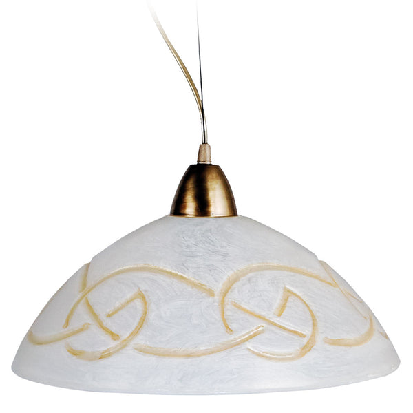 acquista Aufhängung D40 1xE27 Goldrahmen Weiß-Amber Kratzglas E-Energy Ada