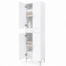 Armadio Multiuso 60x29x183 cm con 4 Ante e Cassetto in Truciolato e MDF Bianco      