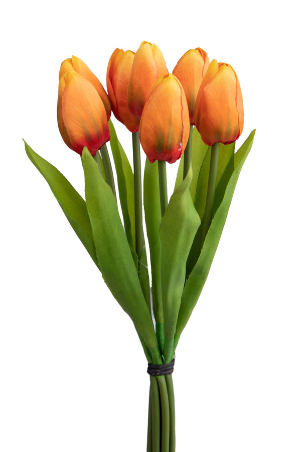 Set 4 Bündel mit 7 künstlichen Tulpen Höhe 37 cm Orange acquista