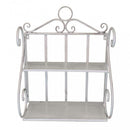 Mensola Evelyne 2 Ripiani 42x22x65 h cm in Acciaio Bianco