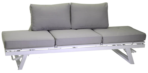 3-Sitzer-Sofa 199,5 x 77 x 65,5 cm aus Aluminium mit grauen Kissen prezzo