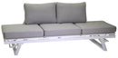 Divano 3 Posti 199,5x77x65,5 cm in Alluminio con Cuscini Grigi