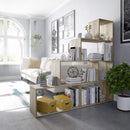 Libreria 145x29x145 cm in 9 Ripiani Melamina Rovere