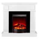 Camino Elettrico da Pavimento 99,7x103,4x27 cm Effetto Fiamma 1600W Oscar & Corsica Bianco/nero