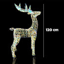 Renna Luminosa Natalizia Bianco Iridescente 120 cm con 500 LED Addobbo di Natale