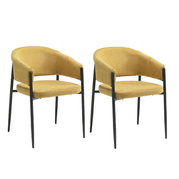 Set 2 Sedie Maya 59,5x54x78,5 cm in Tessuto Easy-Clean Giallo online