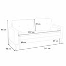 Divano 3 Posti 181x79x84 cm in Tessuto Grigio Scuro