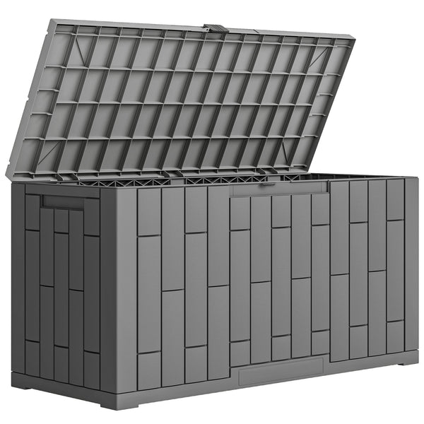 Baule da Giardino 106,5x43x54,5 cm Capacità 227L con Chiusura a Chiave in Resina Impermeabile e Anti UV Grigio sconto