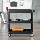 Carrello Porta Attrezzi a 3 Livelli 83x35,3x76 cm in Acciaio Nero   