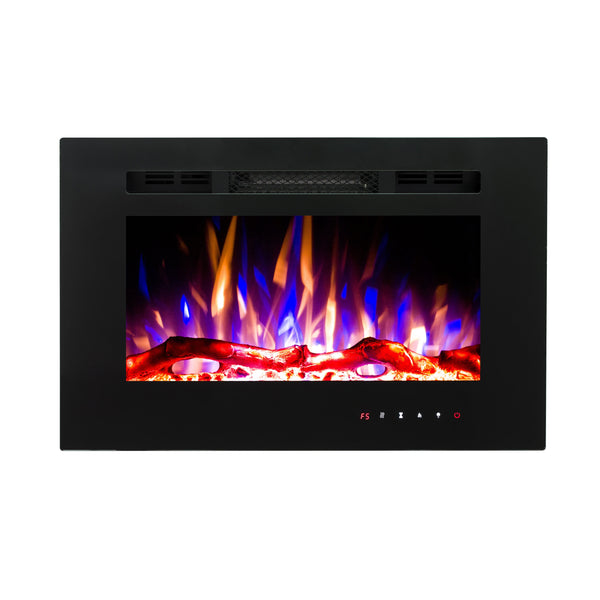 Camino Elettrico da Incasso 42x66x13,5 cm Effetto Fiamma 1500W Aladin Nero online