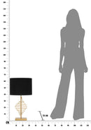 Lampada da Tavolo Glam Sticky Ø34x65 cm in Ferro Plastica e Poliestere Nero e Oro
