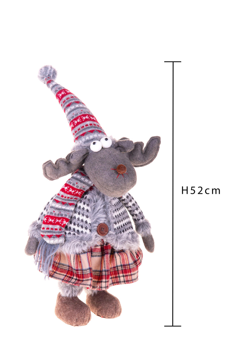 Alce Pupazzo Su Molla H52 cm Multicolor