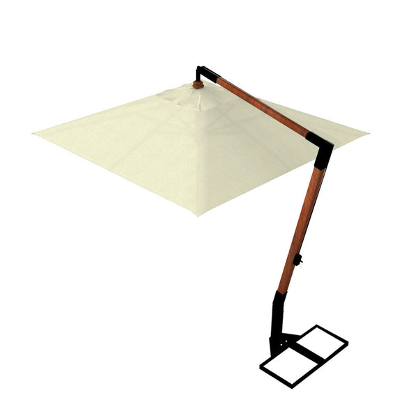 Ombrellone Decentrato da Giardino 2,2x2,2m Braccio in Legno Ecrù