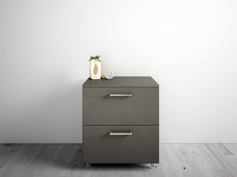 Mobile Cassettiera 2 Cassetti Soft Close in Legno in Melaminico 50x38x57cm TFT Samoa Grigio
