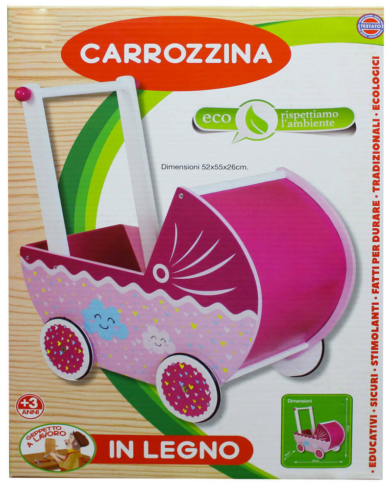 Carrozzina per Bambola 52x55x26 cm in Legno