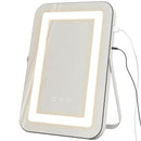 Specchio Trucco Make Up da Tavolo Luci Regolabili 3 Colori USB 31x41,5x3 cm Bianco 