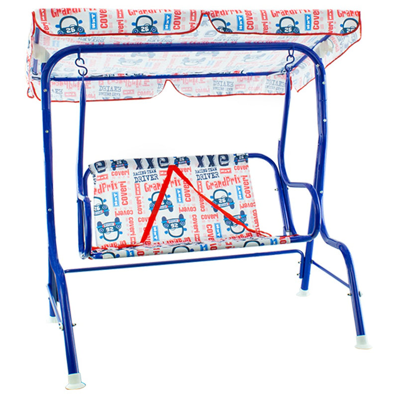 Dondolo da Giardino per Bambini 2 Posti con Parasole Cinture di Sicurezza