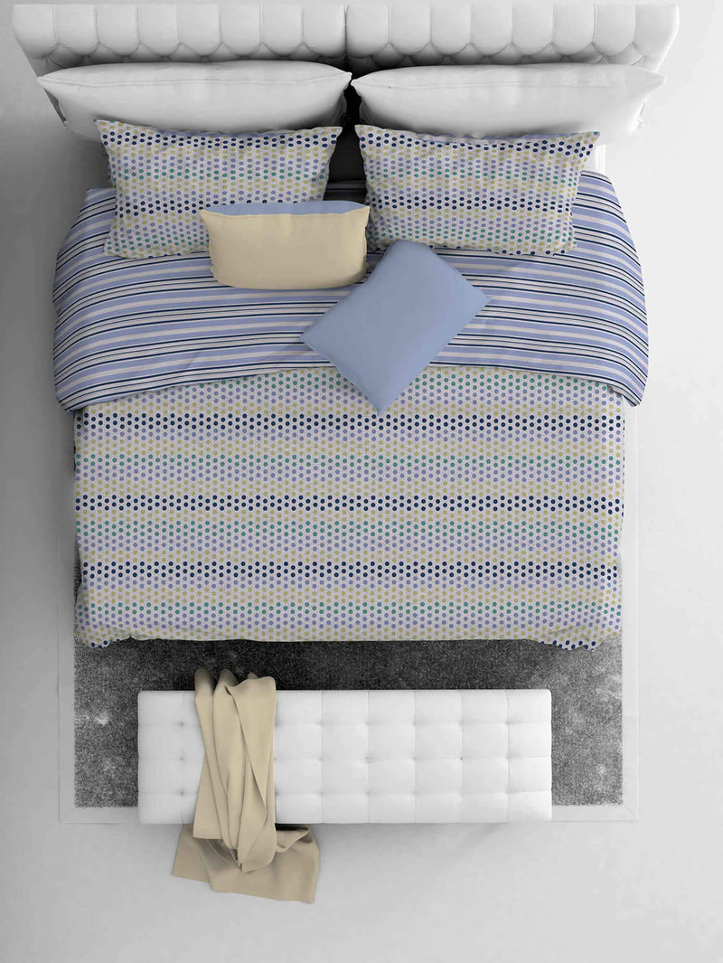 Copripiumino con Federe Stampato Athena Malindi Blu Varie Misure