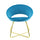 Gepolsterter Sessel 66 x 65 x 68 cm in Stoff mit blauem Samteffekt