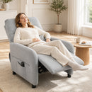Poltrona Reclinabile Massaggiante 77x87x100 cm con 8 Punti Riscaldamento Poggiapiedi Telecomando e Tasche in Tessuto Grigio      