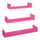 Set 3 Mensole da Parete 60-50-40x15,5x8 cm in Fibra di Legno Calamita Fuxia