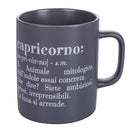 Tazza Zodiaco "capricorno" Ø8x10 cm in Bone China VdE Tivoli 1996 Grigio Tortora