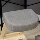 Sedia Ergonomica con Inginocchiatoio 51x69x58 cm in Betulla e Poliestere Grigia