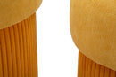Puff con Contenitore Aspen Senape Set 2 Pz Ø42x44 cm - Ø35x37 cm in MDF e Spugna e Poliestere Senape      