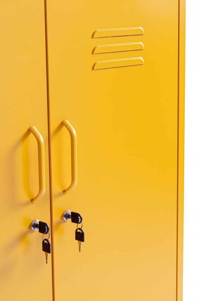 Mobile Basso 2 Ante 40x80x101,5 cm Cambridge in Acciaio Giallo