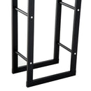Portalegna Legnaia in Ferro 60x25x100 cm da Interno Max 100Kg  Nero