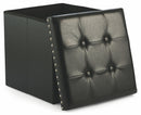 Baule Cassapanca Pouf Contenitore in Similpelle Soriani Nero con Borchie