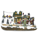 Villaggio Natalizio Innevato 37x16x18 cm con Luci Suoni e Movimento