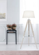 Piantana da Interno  E27 in Legno naturale Bianco