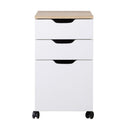 Cassettiera Portadocumenti da Ufficio in Legno Bianco 33x45x60 cm 