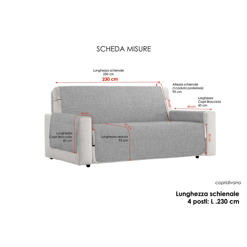 Copridivano con Copri Braccioli in Poliestere Beige Varie Misure
