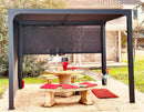 Pergola da Giardino 2,4x3x2,35 m in Alluminio con Tende Laterali Grigio Antracite