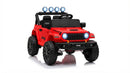 Macchina Elettrica per Bambini Licenza Jeep Wrangler Rubicon 12V con Sedili in Pelle e Telecomando Rosso 