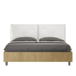 Letto Matrimoniale Struttura Quercia con Cuscini in Similpelle Egos Appia Bianco Varie Misure