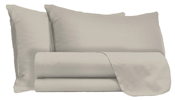 Satz Doppellaken oben und unten und Kissenbezüge einfarbig grau acquista