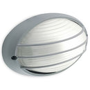 Lampada Plafoniera Ovale Piccola con Griglia Colore Alluminio per Esterno Linea Garden Livos