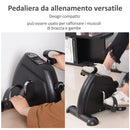 Mini Pedaliera Cyclette per Gambe e Braccia Max 120Kg con LCD  Cyclo Nero