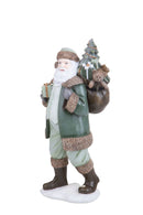 Statuina Babbo Natale con Sacco 37 cm in Resina
