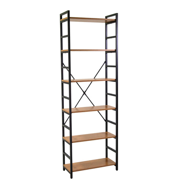 sconto Libreria 6 ripiani 60x28xh184,5 cm in Metallo e Legno Achille Naturale