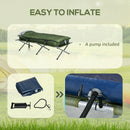 Set Brandina da Campeggio con Materasso Gonfiabile Cuscino Sacco Letto e Borsa di Trasporto Verde