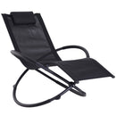 Sedia a Dondolo Moderna da Giardino in Textilene Nero 154x80x84 cm 