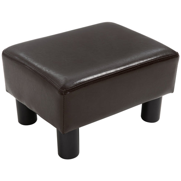 Pouf Poggiapiedi Imbottito 40x30x24 cm in Similpelle Marrone prezzo