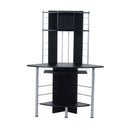Scrivania da Ufficio ad Angolo Porta PC in MDF e Ferro 113x65x158 cm  Nera
