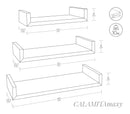 Set 3 Mensole da Parete 60-50-40x23,7x8 cm in Fibra di Legno Calamita Maxi  Noce