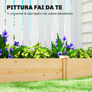 Orto in Cassetta 235x121x26 cm con Divisorio Centrale e Fondo Aperto in Legno di Abete      