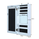 Armadio Portagioie con Specchiera da Parete in Legno Bianco 31x56x8.5 cm 